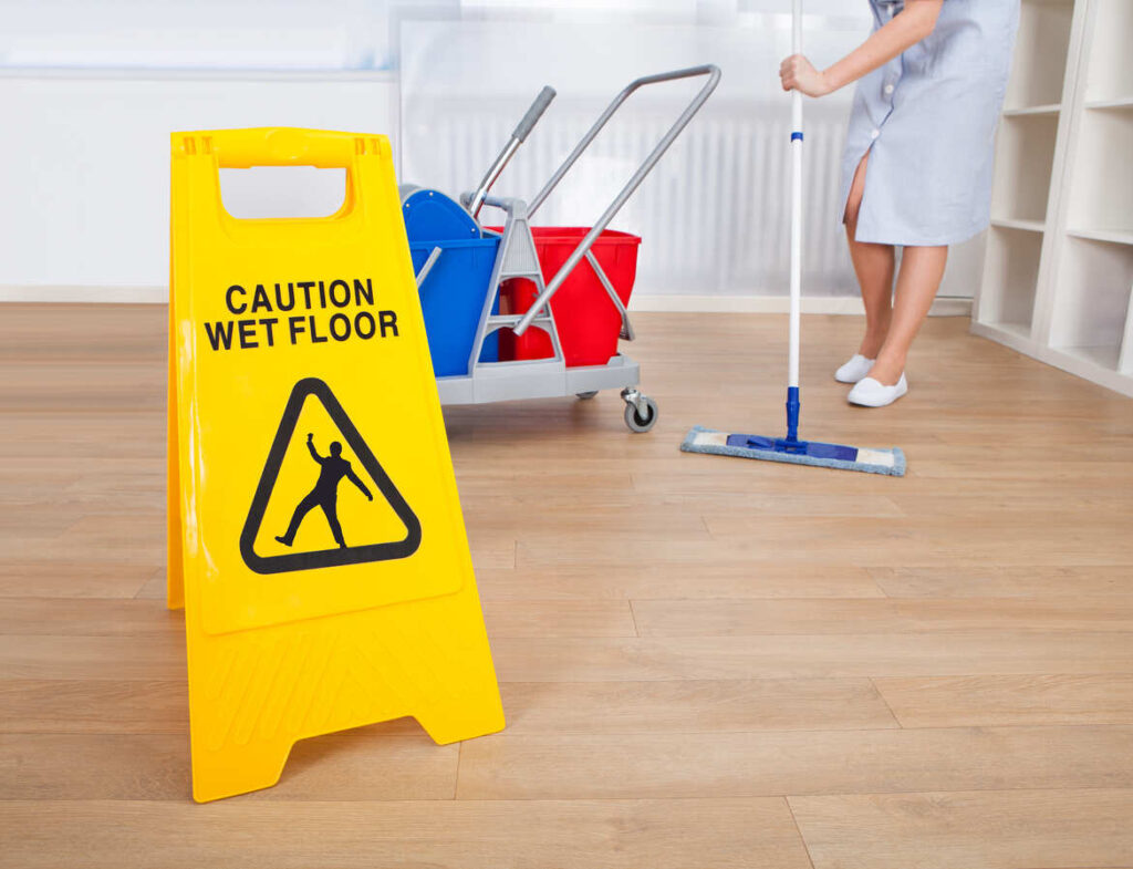 Wet floor sign in Retail Stores to avoid Slip and Fall Accidents